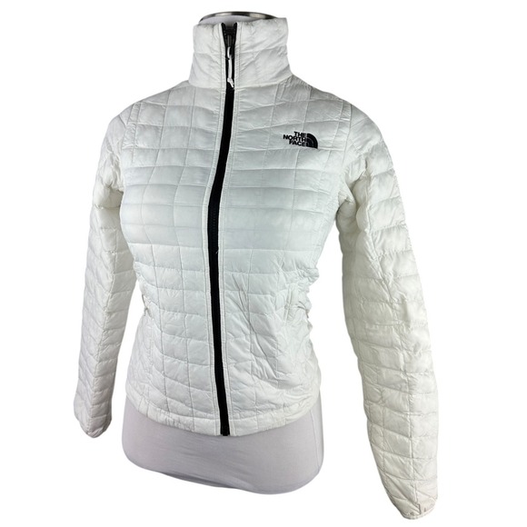 The North Face ThermoBall Jacket Womens Size XS White Full Zip Light Puffer Coat - Picture 13 of 13